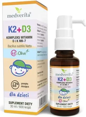 Produktbild von Medverita Vitamin K2 + D3 für Kinder mit Vitamin E, flüssig, 30 ml