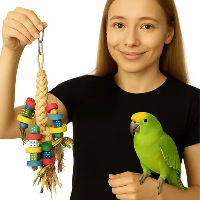 Image de Fiesta - un jouet coloré et naturel pour tous les perroquets