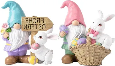 Zdjęcie produktu dla Dekoracja wielkanocna – jajka 12 cm, różowo-niebieskie, 2 szt., do ogrodu