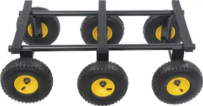 Produktbild von Möbelroller - 6‑Rad geländetauglich - Tragkraft 544 kg - Räder Ø 25,4 cm - Größe 100×55,73×33,83 cm - Schwere Ausführung - Kohlenstoffstahl & Gummi - Schwarz