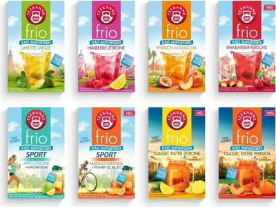 Produktbild von Teekanne frio Himbeere Zitrone Früchtetee kalt aufgießen 45g