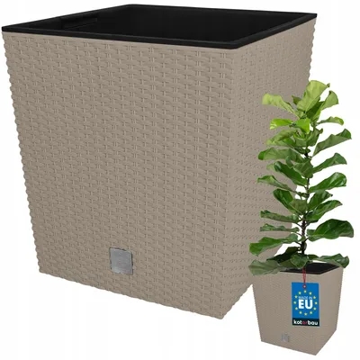 Obrázek produktu pro Kotarbau Květináč 32 cm Ratan Mocca s vložkou zahradní