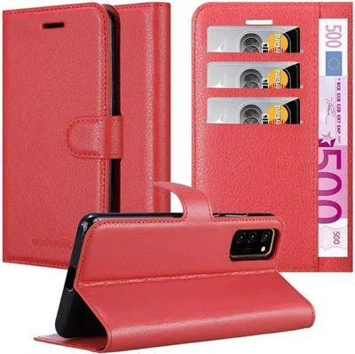 Produktbild von Cadorabo Hülle für Honor View 30 Schutz Hülle in Rot Handyhülle Etui Case Cover Magnetverschluss
