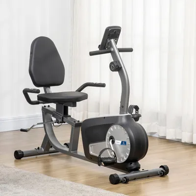 Zdjęcie produktu dla Rower treningowy stacjonarny z hamulcem magnetycznym, obciążeniem 6 kg, maksymalne obciążenie użytkownika: 110 kg | Rower stacjonarny z wyświetlaczem LCD i regulowanym siodełkiem, 8 poziomów oporu