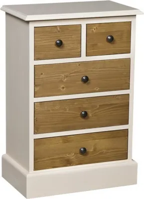 Obrázek produktu pro Casa Padrino Komoda ve venkovském stylu s 5 zásuvkami - Secesní nábytek Shabby Chic - Masivní dřevo