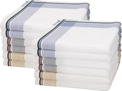 Produktbild von Betz 12 Stück Herren Stoff Taschentücher Set LUX 2 Größe 40x40cm 100% Baumwolle Farbe - LUX 2 - Dessin 17