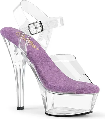 Produktbild von KISS-208 Pleaser Damen High Heel Plateau Sandalen transparent lavendel