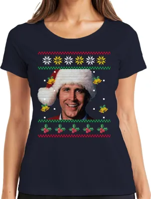 Produktbild von Clark Schöne Bescherung bei den Griswolds - Ugly Christmas Sweater Weihnachten Damen T-Shirt, Navy, 3XL
