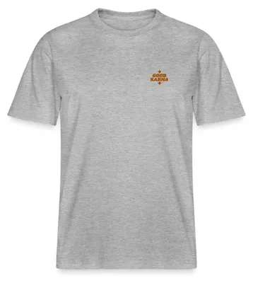Produktbild von Spreadshirt Good Karma Positives Retro Motiv Mit Sternen Relaxed Fit Uni T-Shirt, 3XL, Grau meliert