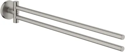Obrázek produktu pro Otočné držáky na ručníky, montáž na zeď, 2 ramena, nerezová ocel, kartáčovaný nikl