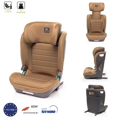 Zdjęcie produktu dla 4Baby | Fotelik dziecięcy - App-Fix i-Size dla dzieci 100-150 cm, bezpieczny, komfortowy, regulowany, ISOFIX, 15-36 kg, mokka