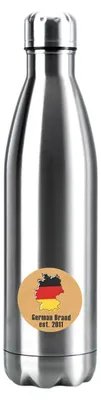 Produktbild von Intirilife Isolierkanne in SILBER – 1 Liter Edelstahl Thermoskanne Isolierflasche Auslaufsicher perfekt geeignet für kalte und heiße Getränke bei der Arbeit, bei Ausflügen, Camping etc.