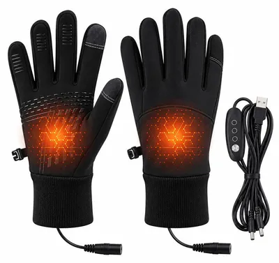 Produktbild von Beheizte Handschuhe USB, Handschuhe mit Heizung, 3 Temperaturstufen, Waschbar für Snowboard Wandern Motorrad Radfahren