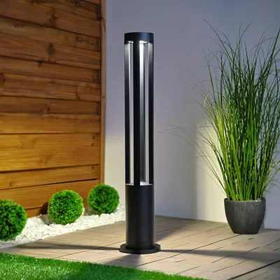 Produktbild von LUMILED Wegeleuchte   12W Außen Pollerleuchte Außenstehleuchte Stehlampe Außenleuchte Außenbeleuchtung Gartenleuchte Wegelampe stehend 80cm IP65 schwarz spritzwasserdicht Aluminium Fassung