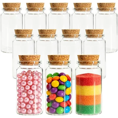 12er-Set 120 ml Glasflaschen mit Korkdeckel, leer