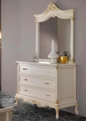 Zdjęcie produktu dla Sypialnia Komoda Klasyczny kredens z lustrem Meble w eleganckim stylu