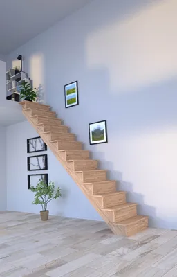 Produktbild von Holztreppe Lindos (Eiche) in gerader Ausführung-100 cm-ohne Geländer-mitSetzstufen