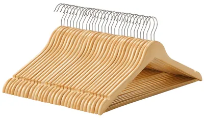 Immagine prodotto di 30 appendiabiti in legno con rivestimento antiscivolo e gancio girevole a 360°