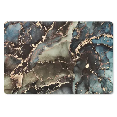 Produktbild von MuchoWow® Schreibtischunterlage Marmor - Gold - Grün 60x40 cm - XXL Mauspad - Großes Mauspad