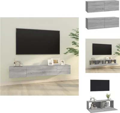 Produktbild von vidaXL TV-Wandschränke 2 Stk. Grau Sonoma 100x30x30 cm Holzwerkstoff -  TV-Möbel