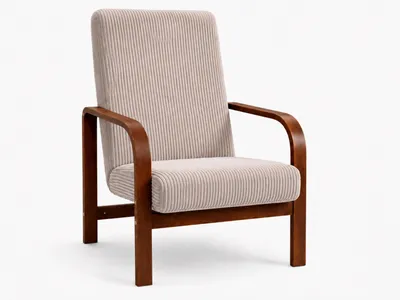 Zdjęcie produktu dla Fotel Nordic Comfort wypoczynkowy salon drewno orzech materiał brązowy Z5