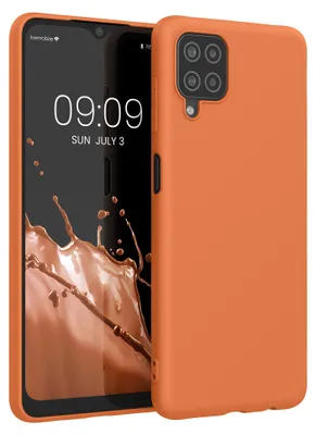 Produktbild von kwmobile Handyhülle für Samsung Galaxy A12 Hülle - TPU Case - Kabelloses Laden - Schutzhülle Cover in Fruity Orange