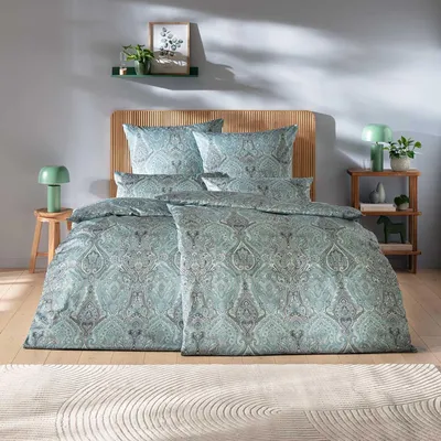 Produktbild von Estella Mako-Satin Bettwäsche 135x200 Mariam azur Ornamente Paisley 7984-640