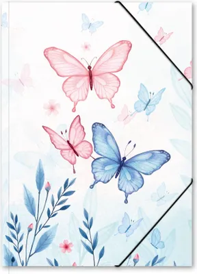 Produktbild von itenga Gummizugmappe Sammelmappe Zeichenmappe A4 Motiv Schmetterling ELARA