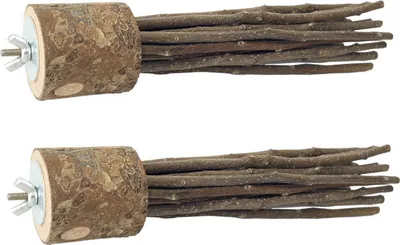 Produktbild von 2 Stück Kauspielzeug Aus Natürlichem Holz Für Kleintiere, Kauspielzeug Für Hamster, Rennmäuse, Ratten, Meerschweinchen, Chinchillas (17cm)