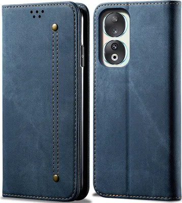 Obrázek produktu pro Honor 90 Pro Pouzdro, Kožené Peněženkové Pouzdro s Magnetickým Uzavíráním a Stojánkem pro Honor 90 Pro modré
