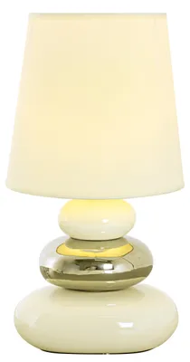 Zdjęcie produktu dla Näve 3045323 Lampa stołowa z tkaniny; Kolor: biały / chrom