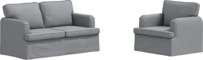 Produktbild von vidaXL Sofa Set 2 stk. Hellgrau Stoff