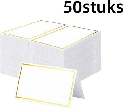Zdjęcie produktu dla Wizytówki na stoły, białe – wizytówki na Boże Narodzenie, urodziny, festiwale, imprezy, dekoracje stołowe (8,4 x 10 cm)