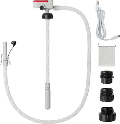 Produktbild von GOPLUS Tragbare Ölwechselpumpe, Dieselpumpe, Ölabsaugpumpe mit automatischem Stopp-Sensor & 3 Adaptern, kompatibel mit Benzin, Diesel und Kerosin