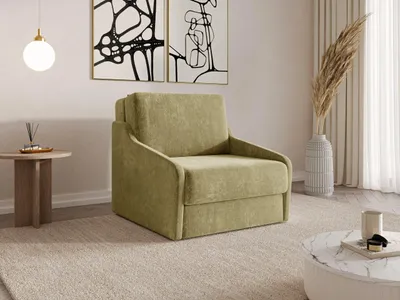 Produktbild von MOEBLO Schlafsessel FLY 80 – Sofa Sessel Jugendsofa Schlafsofa 1-Sitzer Gästebett mit Schlaffunktion und Bettkasten - Grün (Vibe 35)