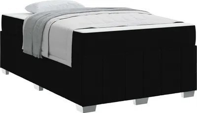 Produktbild von vidaXL Bettrahmen mit Matratze Schwarz 120 x 200 cm Stoff