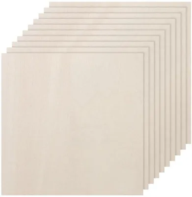Zdjęcie produktu dla 12 sztuk drewnianych płytek o grubości 2 mm, o wymiarach 30 x 20 cm, nieobrobione, sklejka przeznaczona do rękodzieła, do wycinania laserowego i znakowania