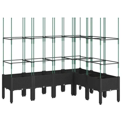Produktbild von vidaXL Pflanzkübel mit Rankgitter Schwarz 160x120x142,5 cm PP