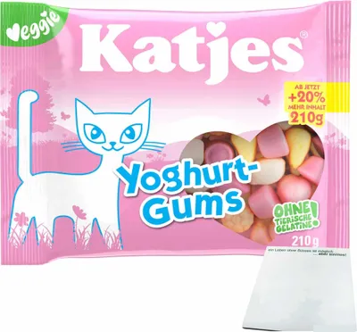 Produktbild von Katjes Yoghurt Gums (210g Packung) + usy Block
