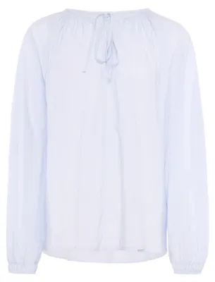 Produktbild von Damen Bluse regulär geschnitten mit Rundhalsausschnitt, Farbe Blau, Größe L