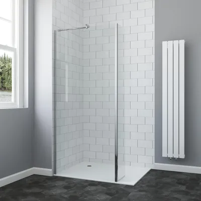 Produktbild von AQUABATOS Duschwand 80 x 190 cm Walk-in Dusche Duschkabine Einscheibensicherheitsglas Duschabtrennung Bad Trennwand mit Spritzschutzglas
