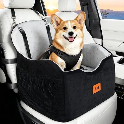 Productafbeelding van Hondenautostoel M - Veilig en comfortabel - Eenvoudig te installeren - Geschikt voor kleine honden
