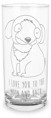 Produktbild von Mr. & Mrs. Panda Glas Hund Entspannen 400 ml - Transparent - Geschenk, Liebe, Süß, Verliebt, Longdrinkglas, Tumbler, Trinkglas, Wasserglas, Sprüche, Cocktailglas