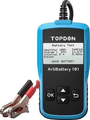 Obrázok produktu pre Tester autobatérií, kompatibilita 6V/12V, kapacita 2000CCA, AB101