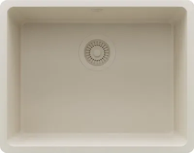 Produktbild von PRIMAGRAN Unterbauspüle Granit Beige 56x44cm, Spülbecken 1 Becken + Ablauf-Set, Granitspüle ab 60er Unterschrank - Venedig Easy