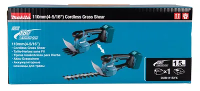 Obrázok produktu pre Makita DUM111SYX, Krovinorez, Čierna, Modrá, 11 cm, 2,5 m/s², Batérie, 27 W