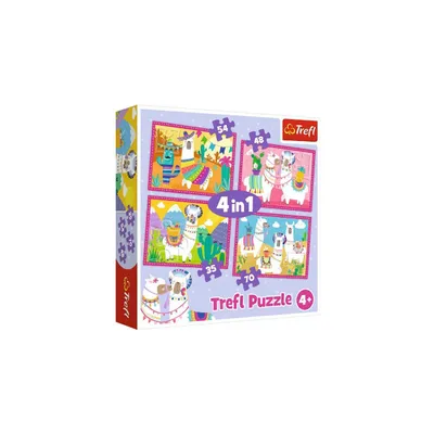Obrázok produktu pre TREFL Puzzle Veselé lamy 4v1 (35,48,54,70 dielikov)