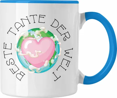 Produktbild von Trendation - Beste Tante Der Welt Tasse Geschenk Geburtstag Weihnachten Lustig Geschenkideen von Nichte Lieblingstante Hier Bin Ich (Blau)