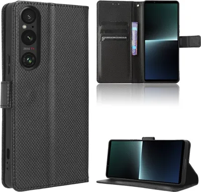Produktbild von König Design Hülle kompatibel mit Kunstleder Handyhülle - Handy Case Schwarz