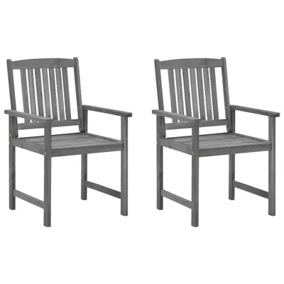 Immagine prodotto di vidaXL Sedie da giardino con cuscino 2 pz. Legno massiccio grigio di acacia